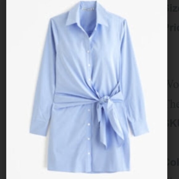 Abercrombie & Fitch Women's Long-Sleeve Wrap Shirt Dress | Size M - Picture 1 of 3